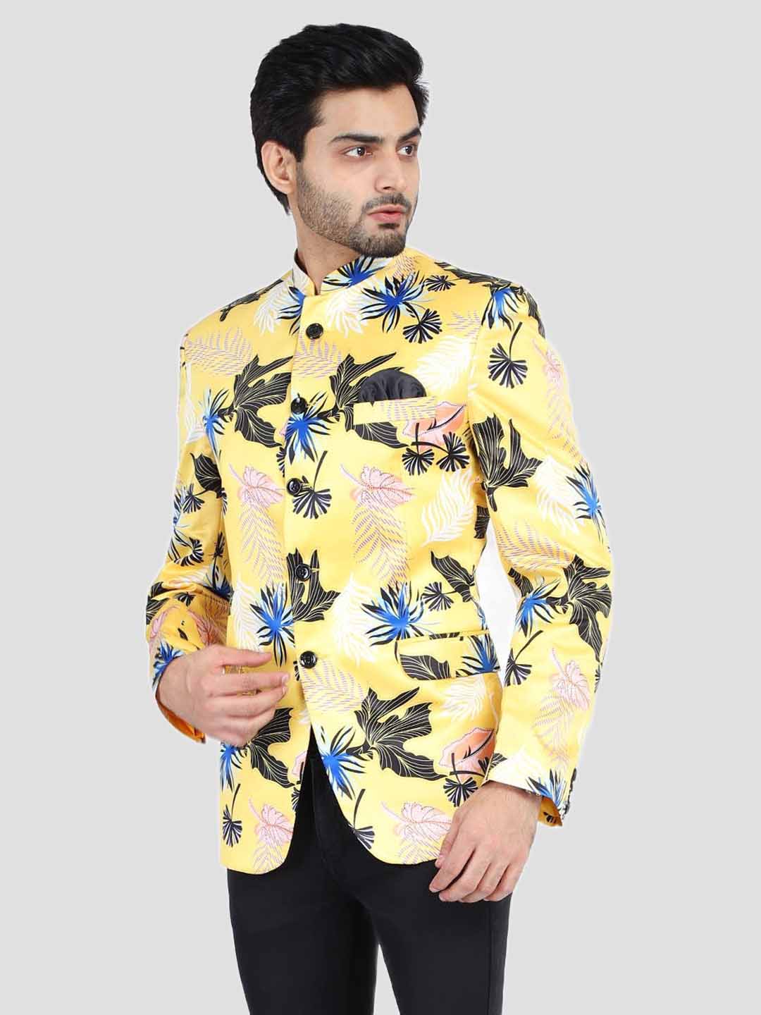 Men Printed Men Blazer With Hanky