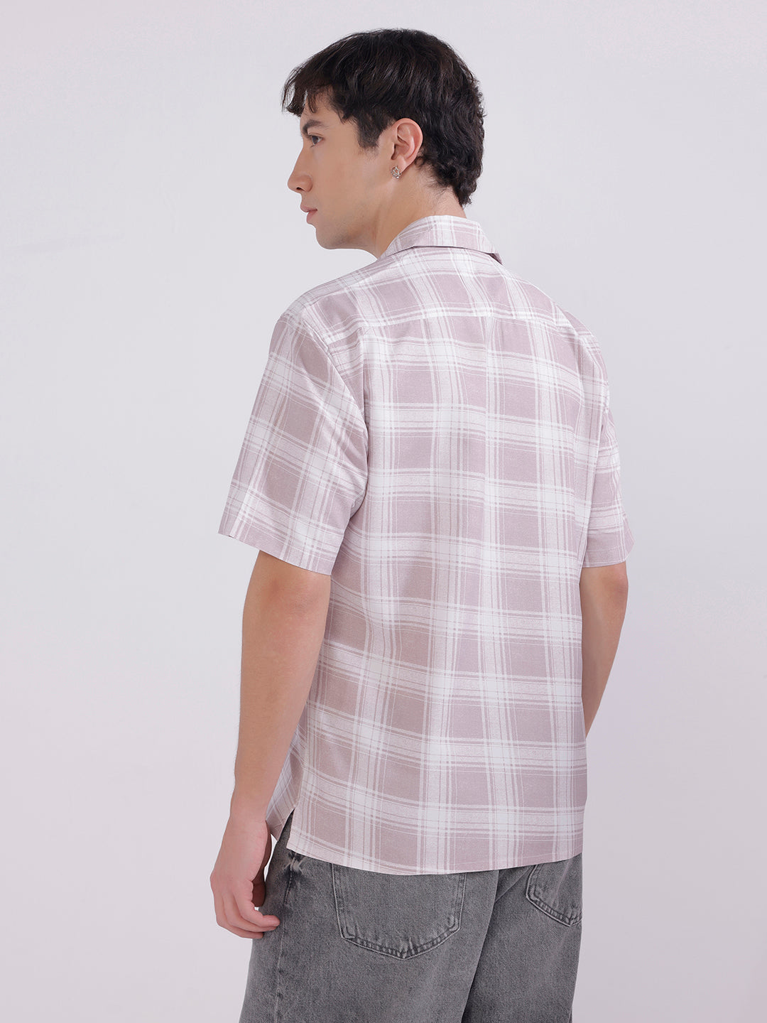 Regular fit casual check shirt