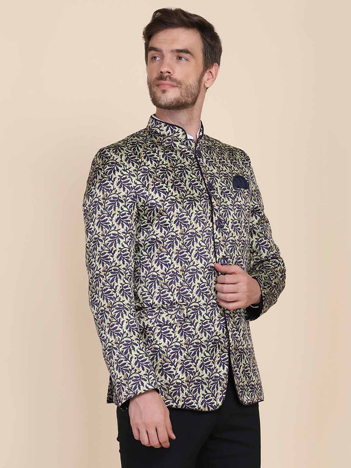 Men Printed Bandgala Blazers - Tahvo India