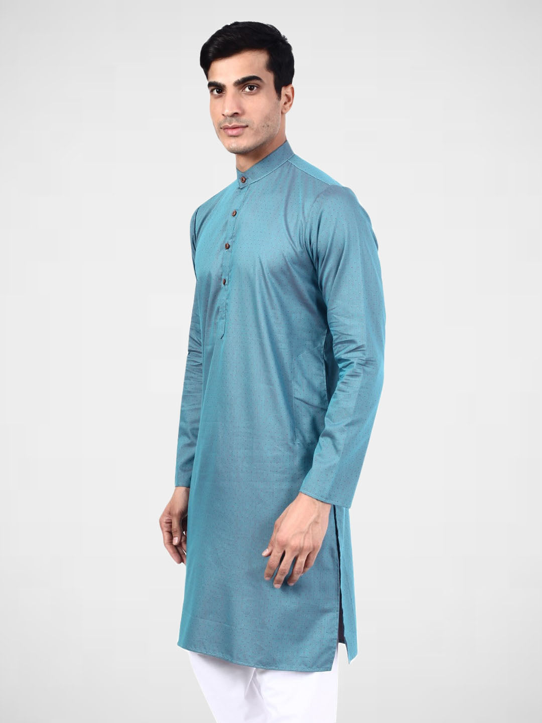 Men Blue dotted Kurta - Tahvo India