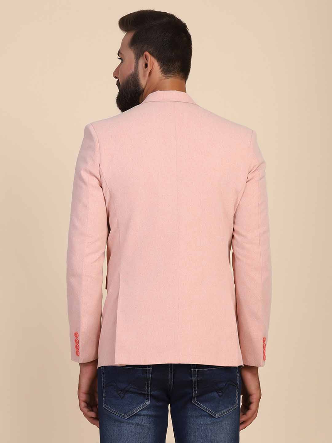 Men Suede Peach Blazer - Tahvo India