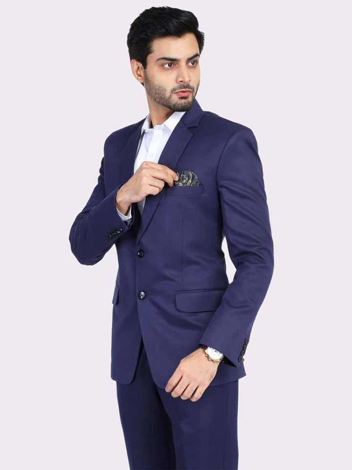 Men Blue Blazer Suit Set - Tahvo India