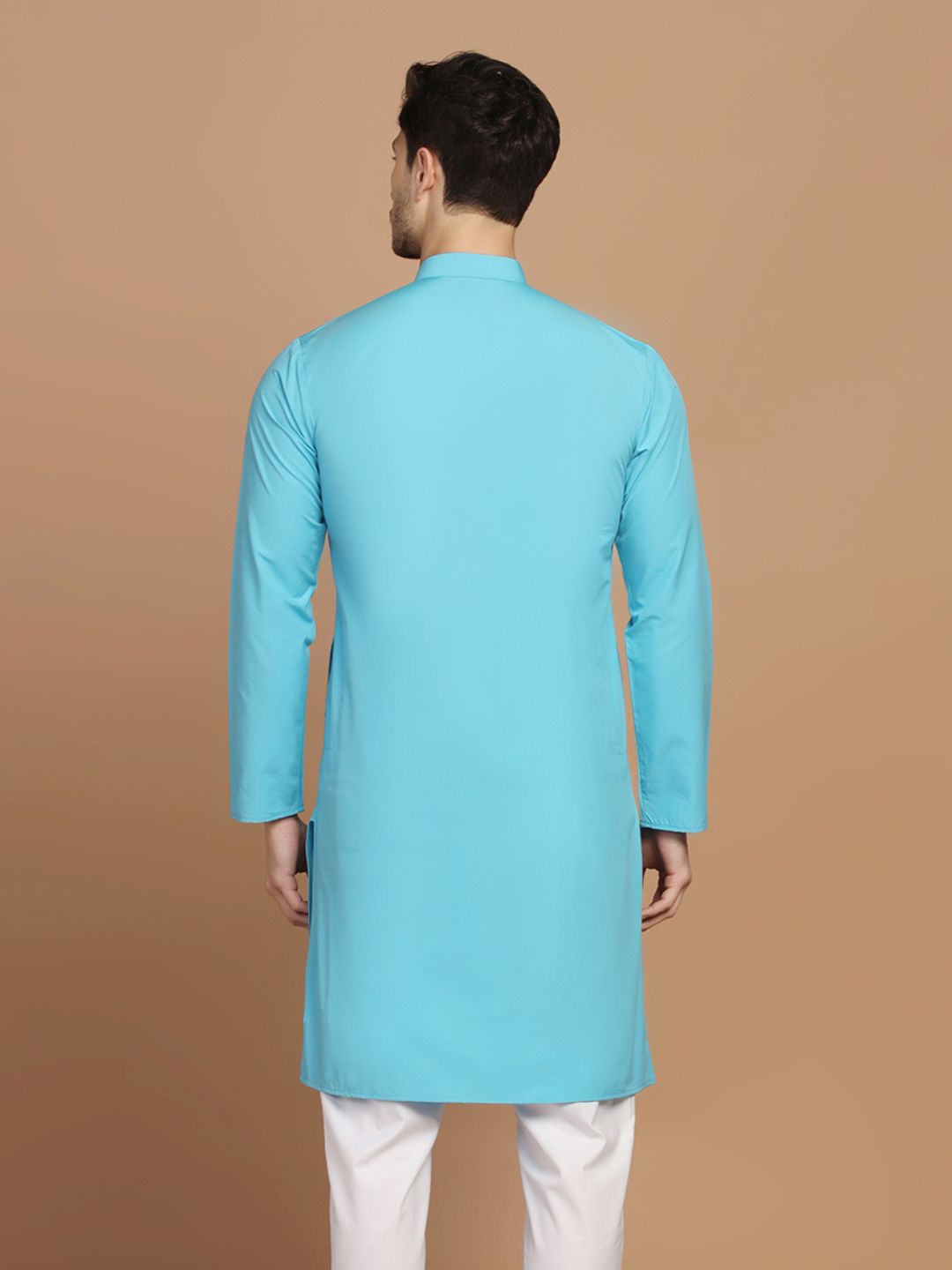 Men Blue Solid Kurta - Tahvo India