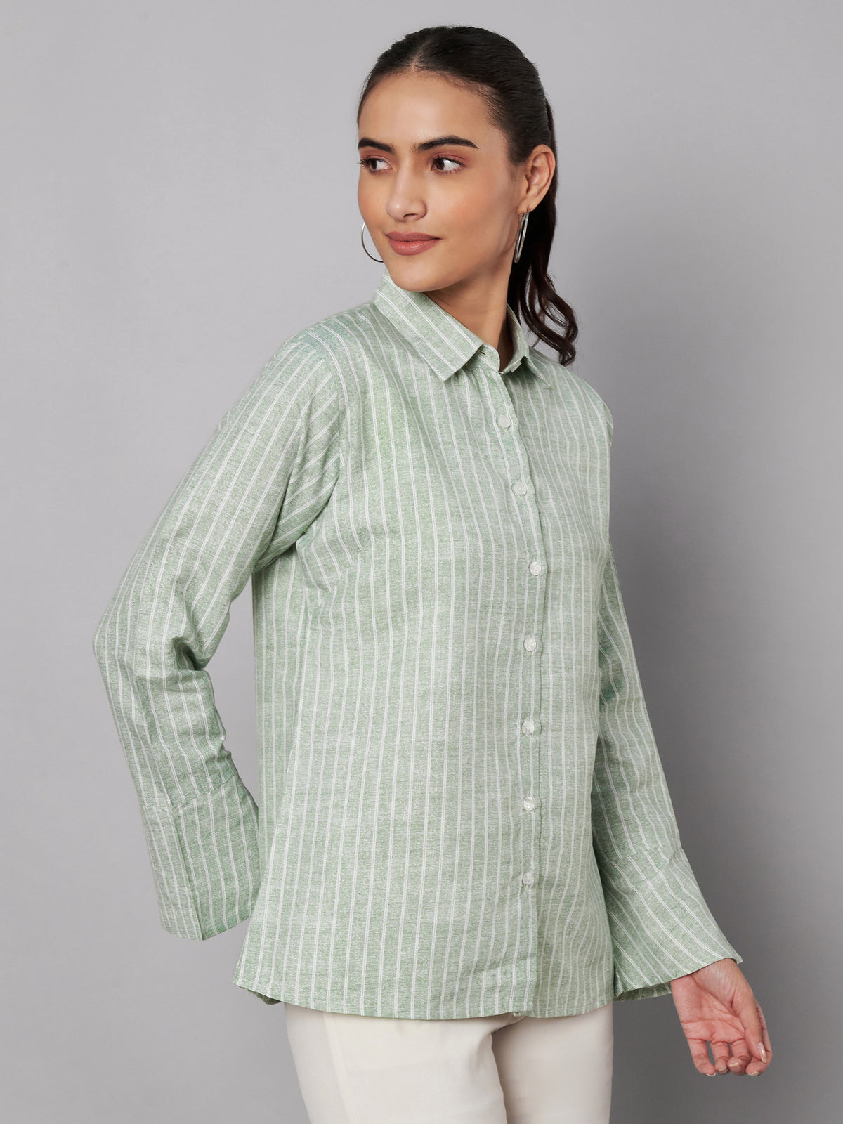 The Flare Cuff Stripe Shirt