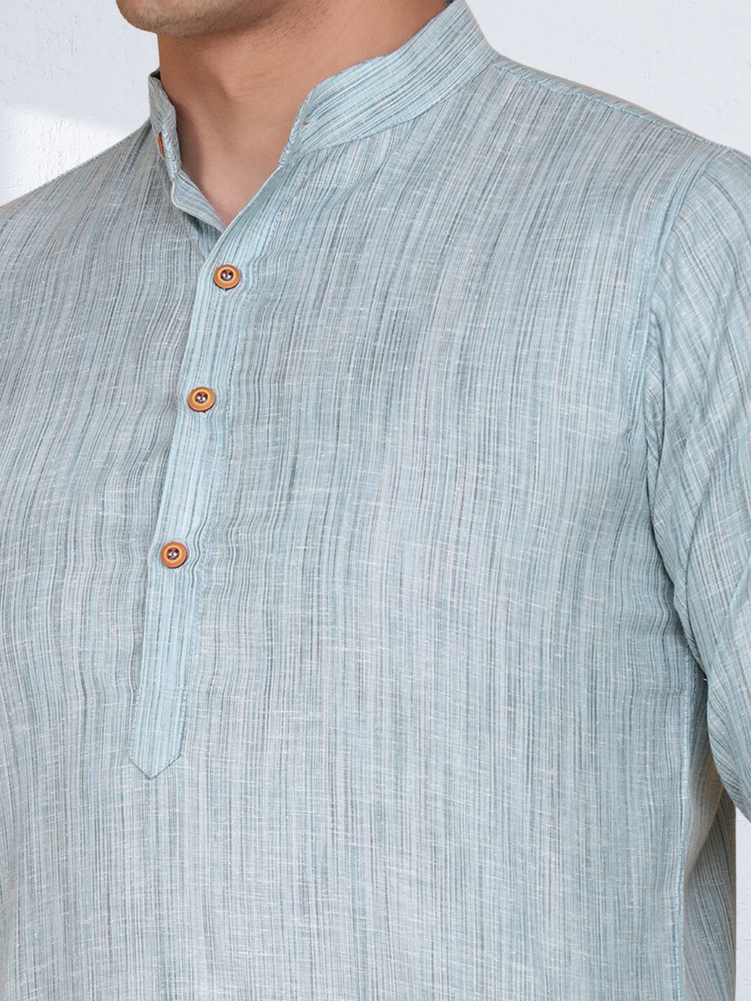 Men Green Slim Fit Kurta Shirt