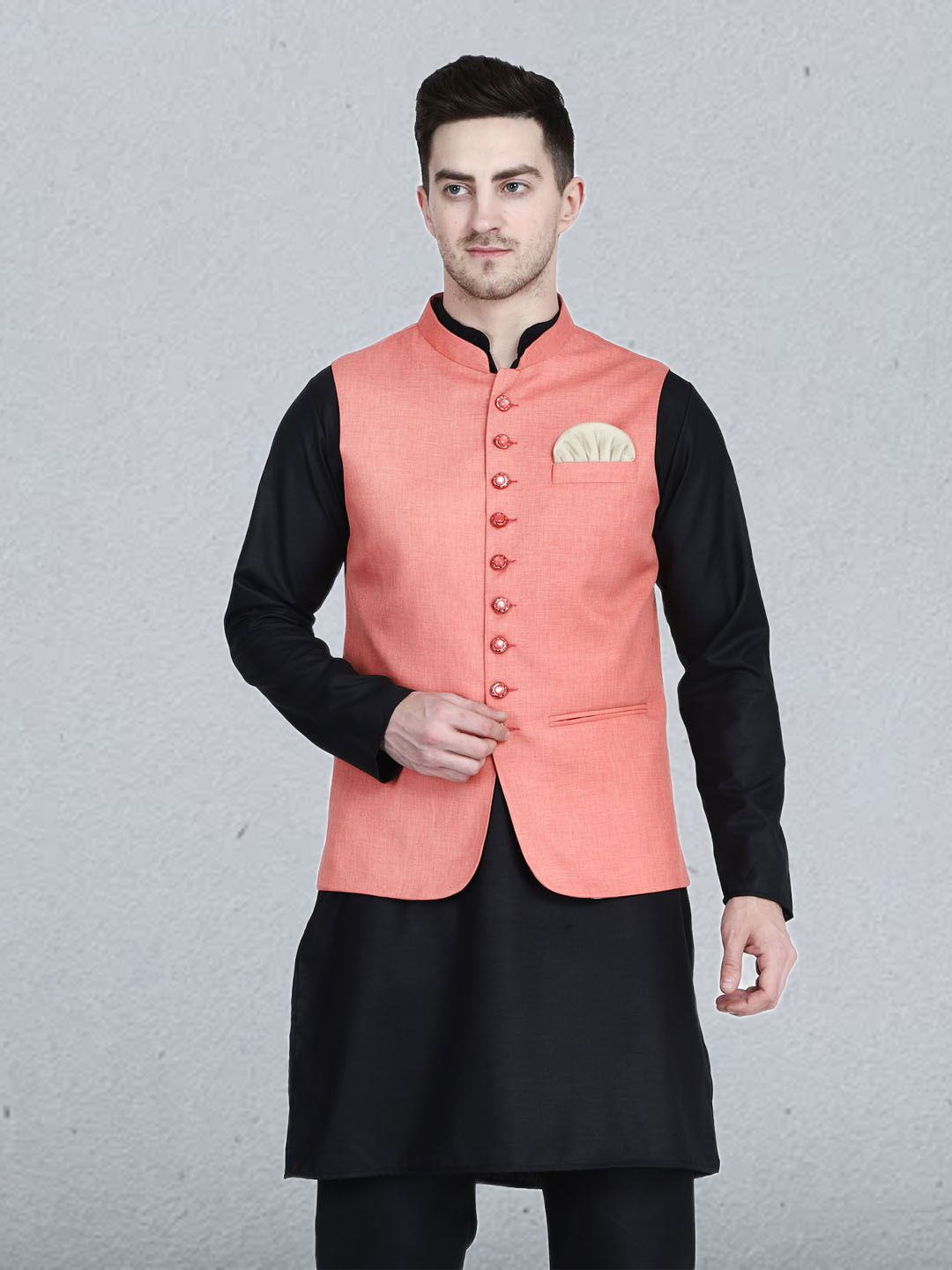 Men Kurta Set With Jacket - Tahvo India