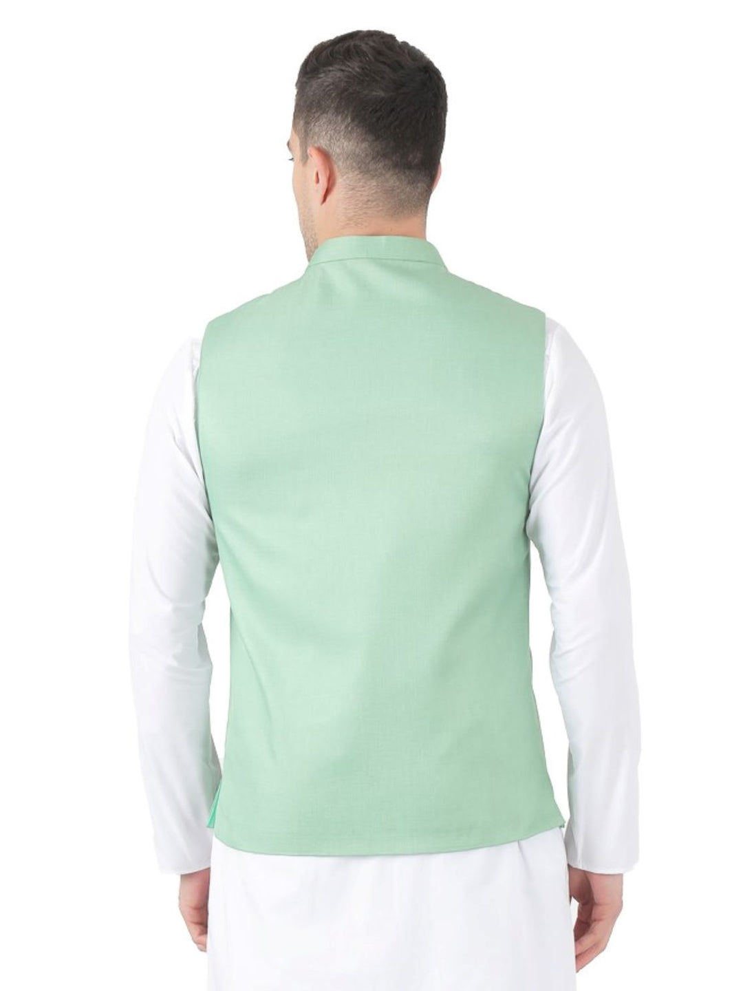 Men Green 5 Button Nehru Jacket - Tahvo India
