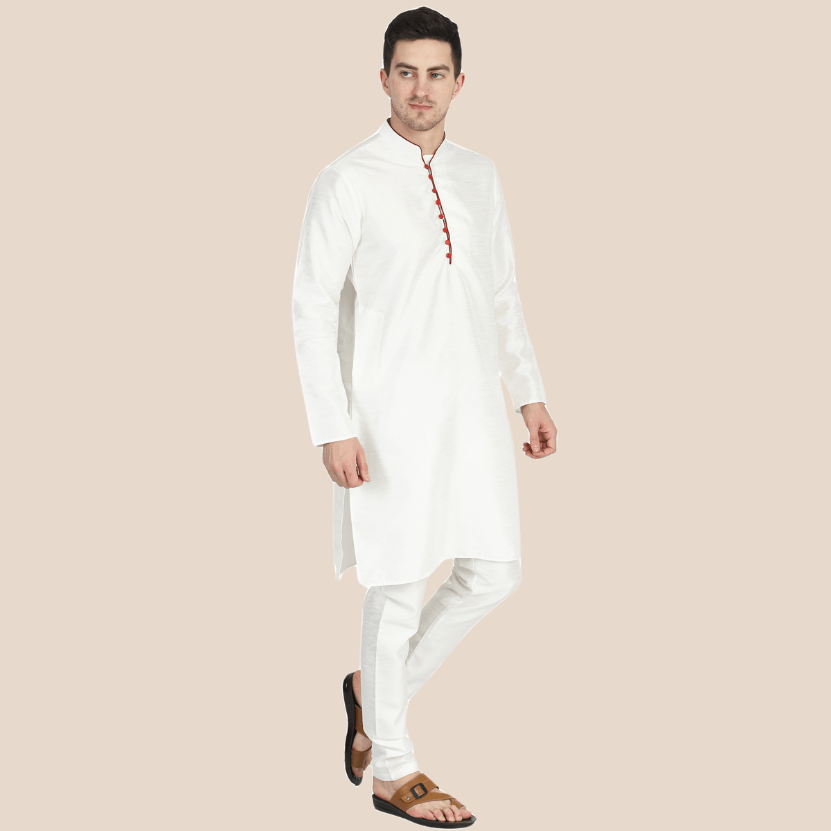 Men White Kurta Set - Tahvo India