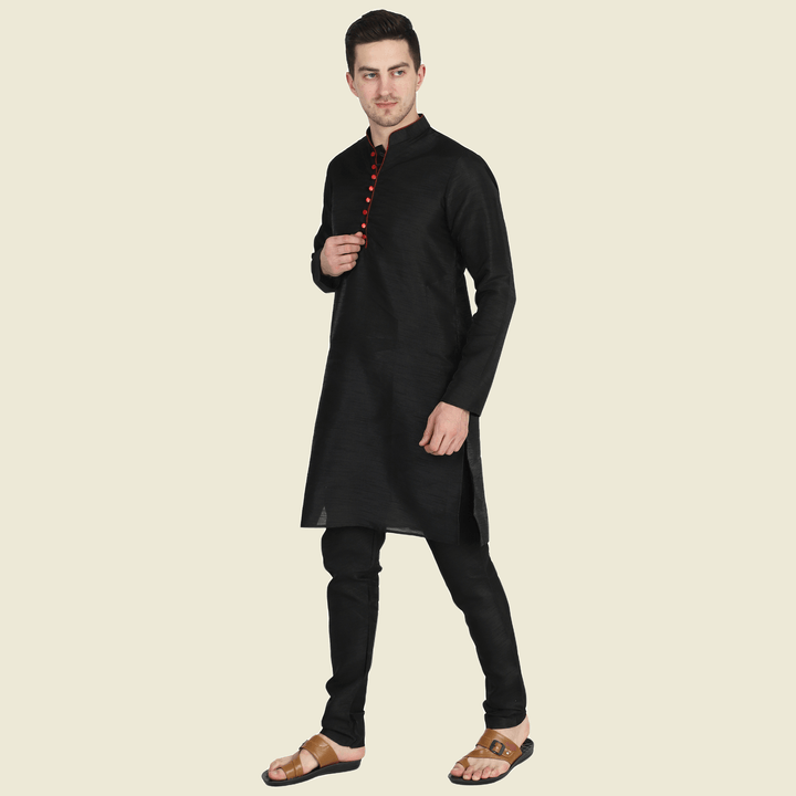 Men Black Kurta Set - Tahvo India