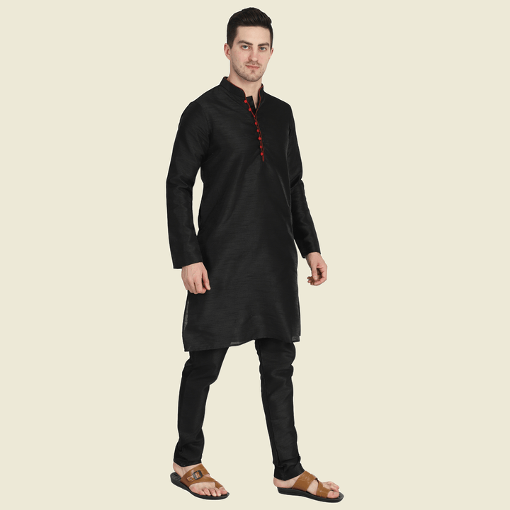 Men Black Kurta Set - Tahvo India