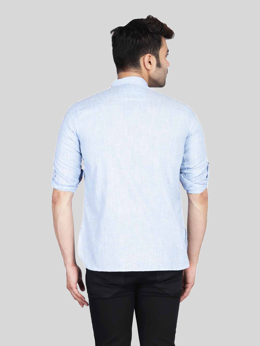 Men Blue Short Kurta Shirt - Tahvo India