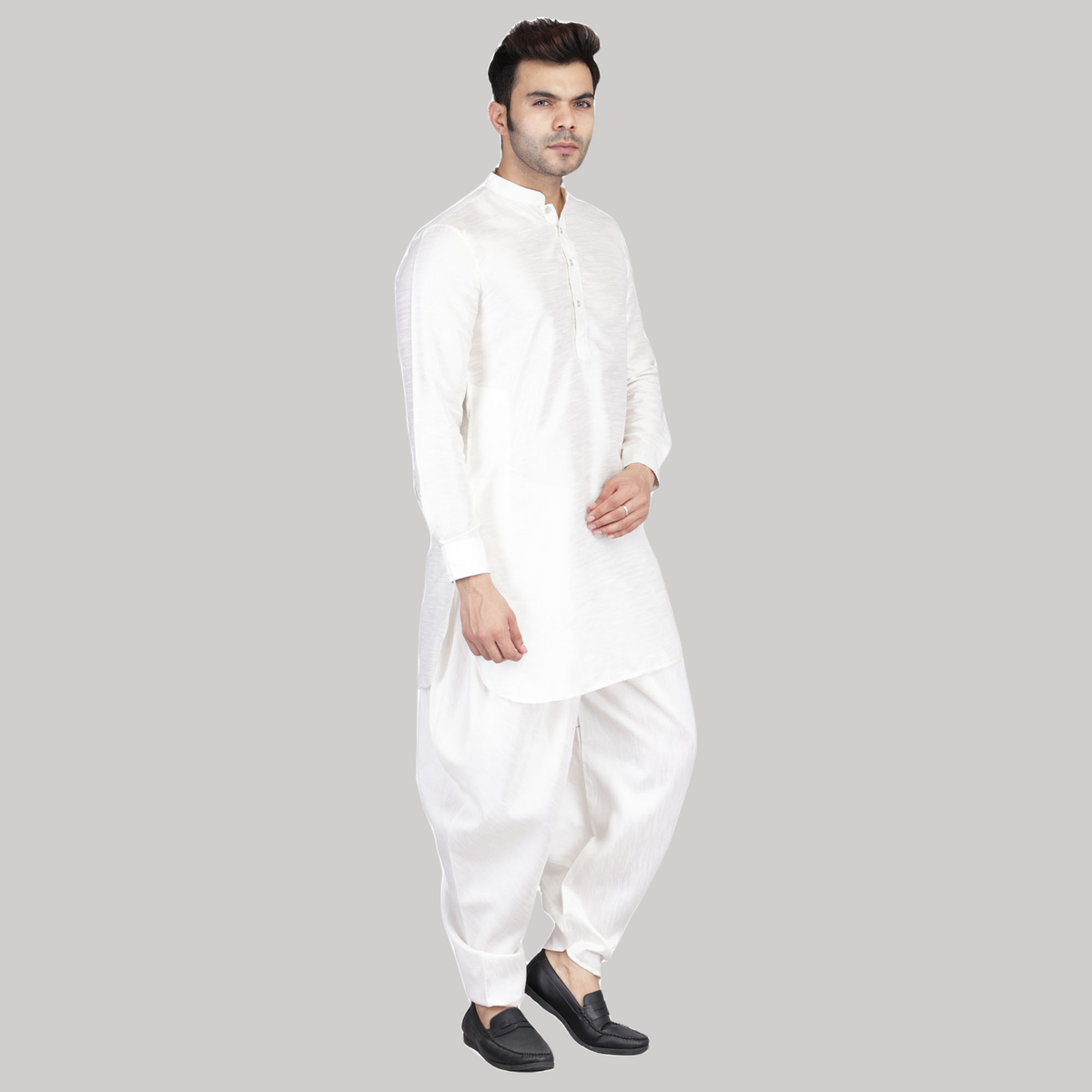 Men White Dhoti Kurta Set - Tahvo India