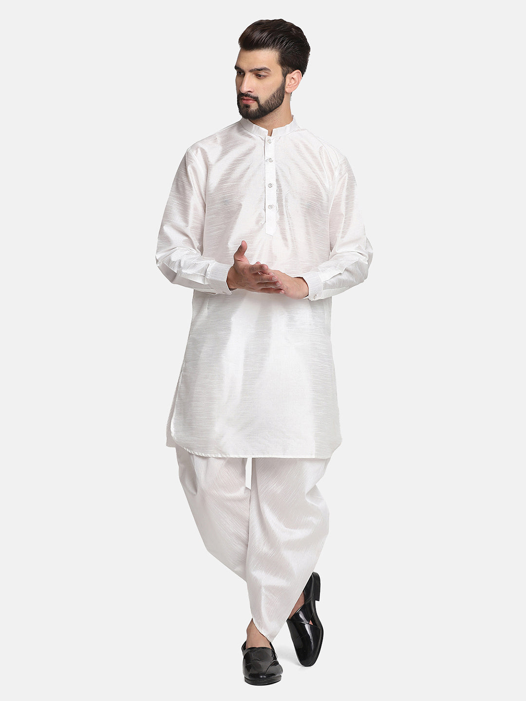 Men White Dhoti Kurta Set - Tahvo India