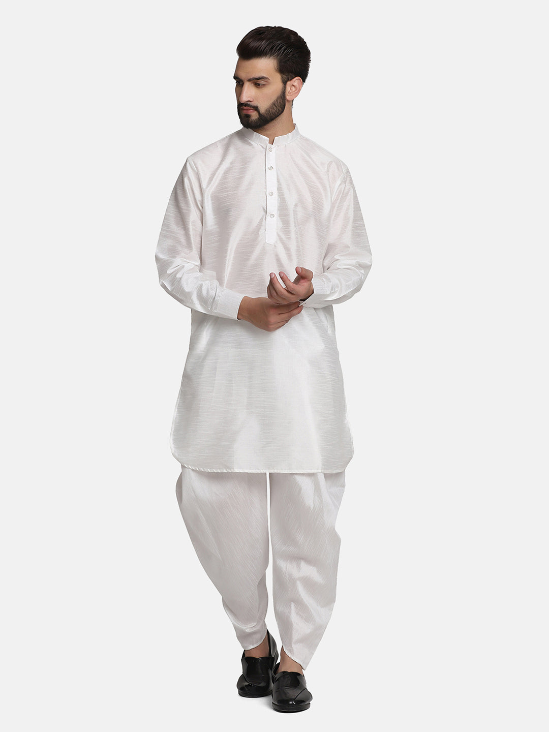 Men White Dhoti Kurta Set - Tahvo India
