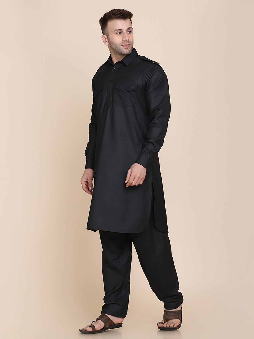 Men Black Pathani - Tahvo India
