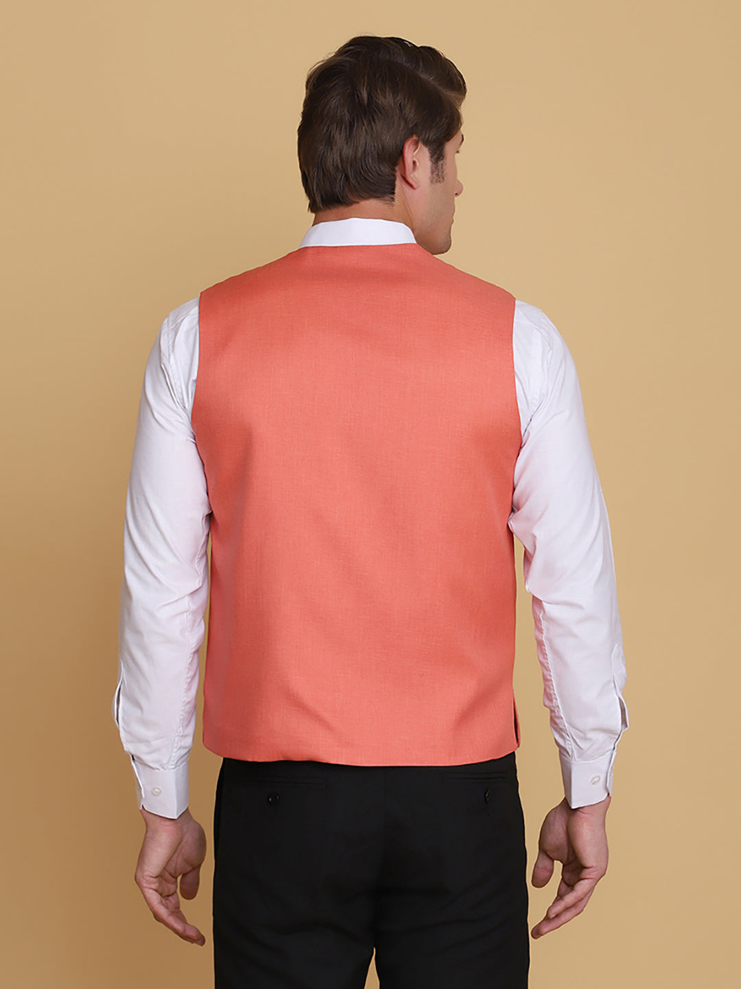 Peach Waist Coat - Tahvo India