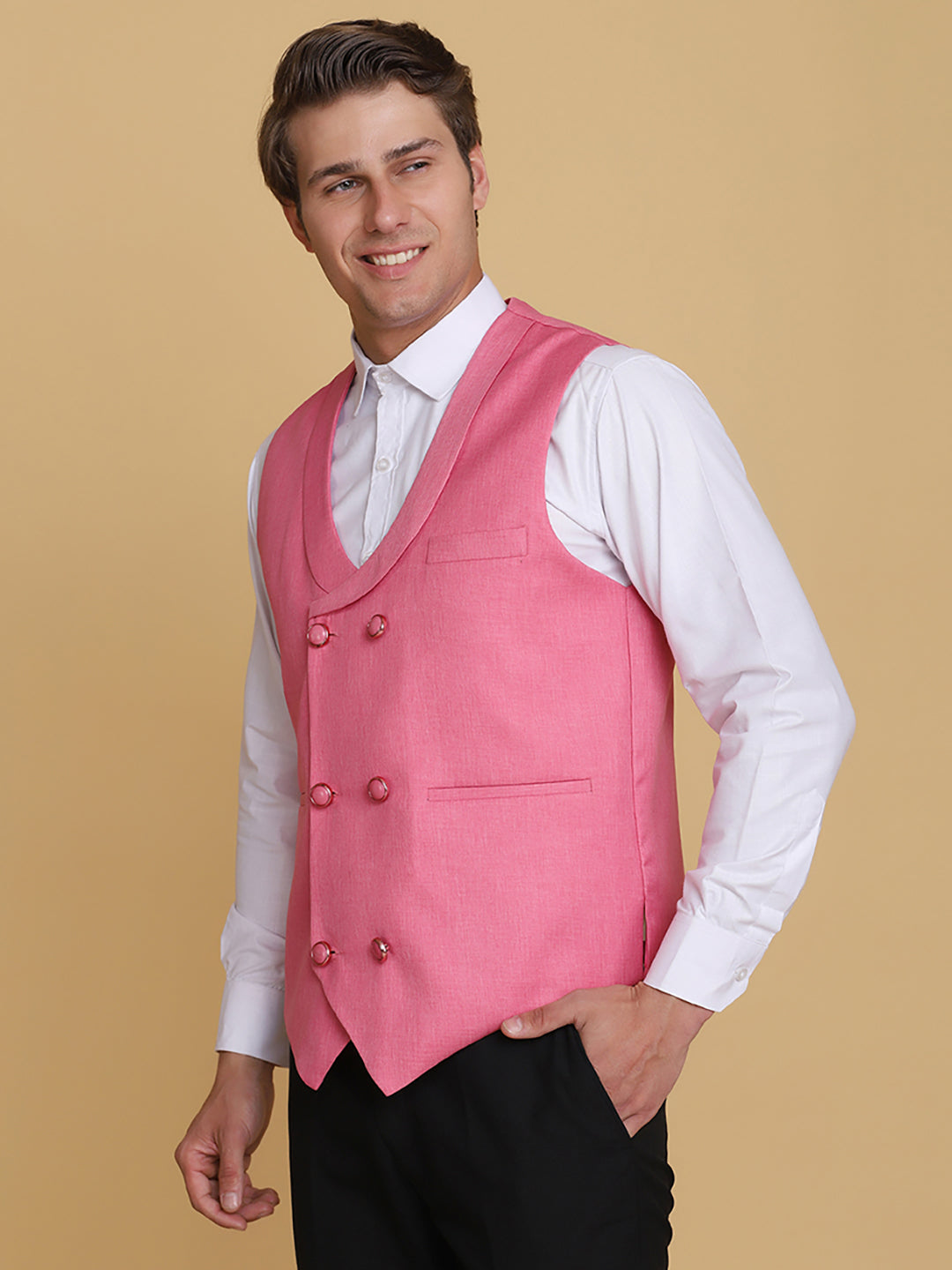 Pink Waist Coat - Tahvo India