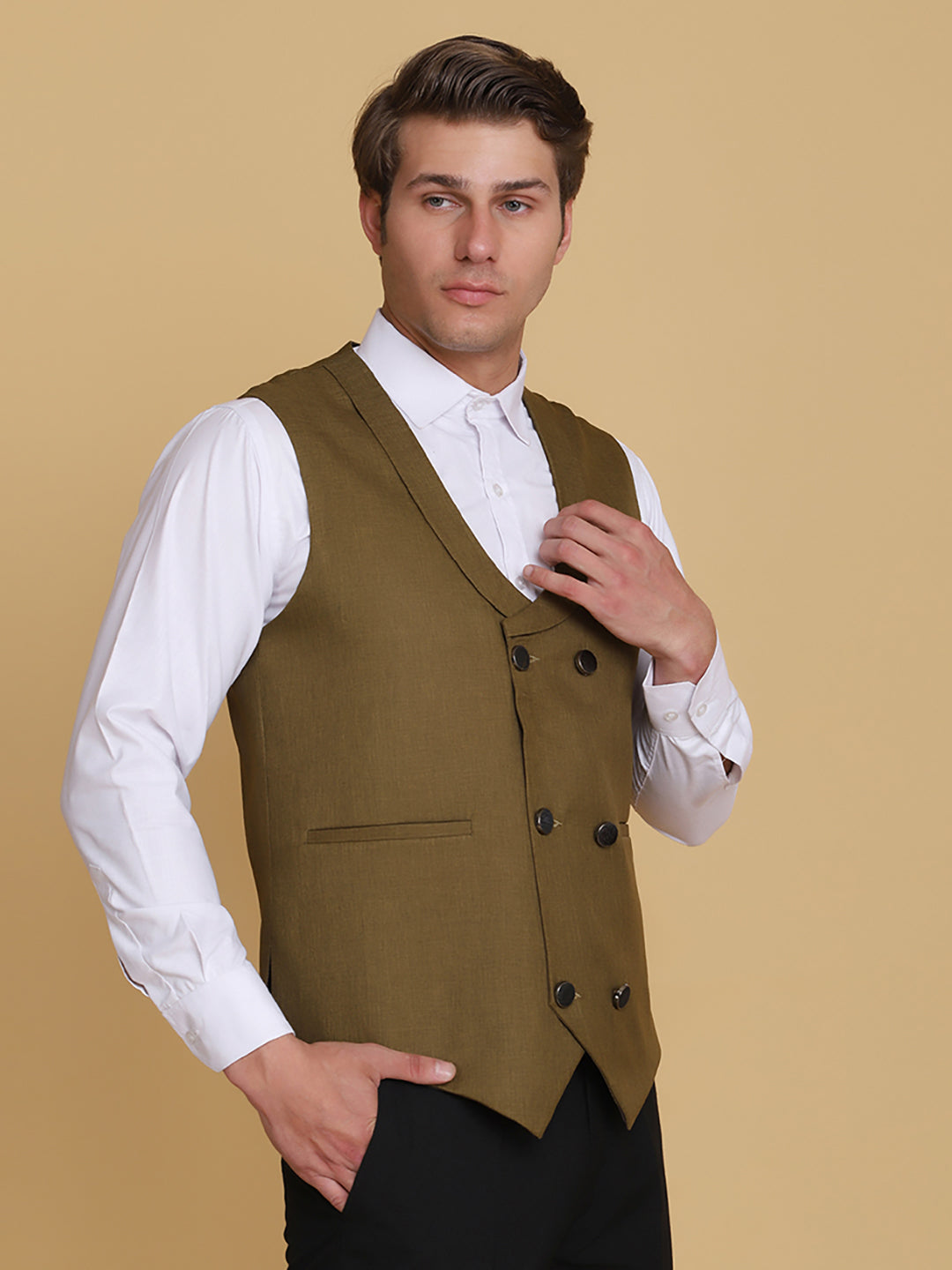 Mehndi Green Waist Coat - Tahvo India