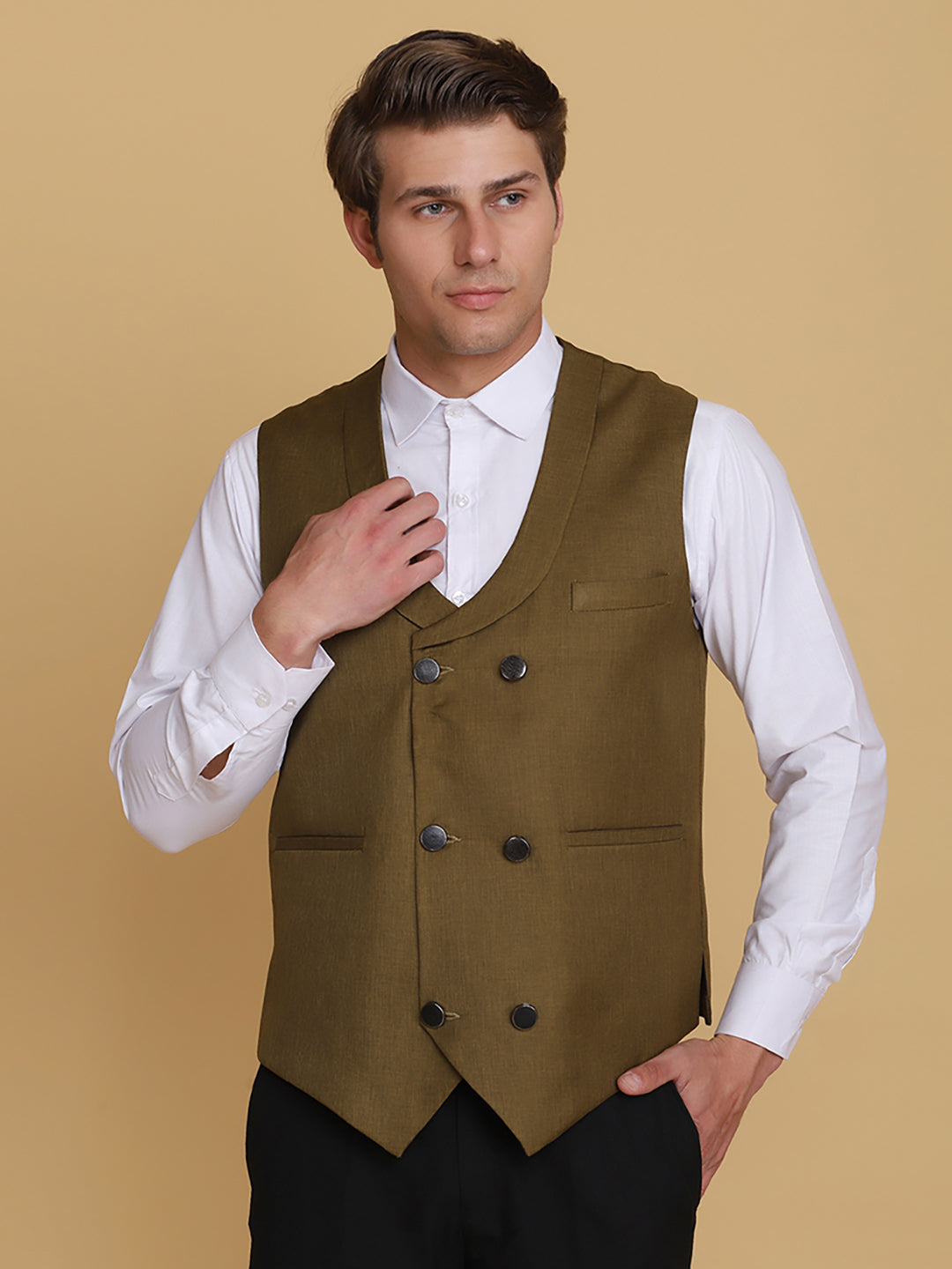 Mehndi Green Waist Coat - Tahvo India