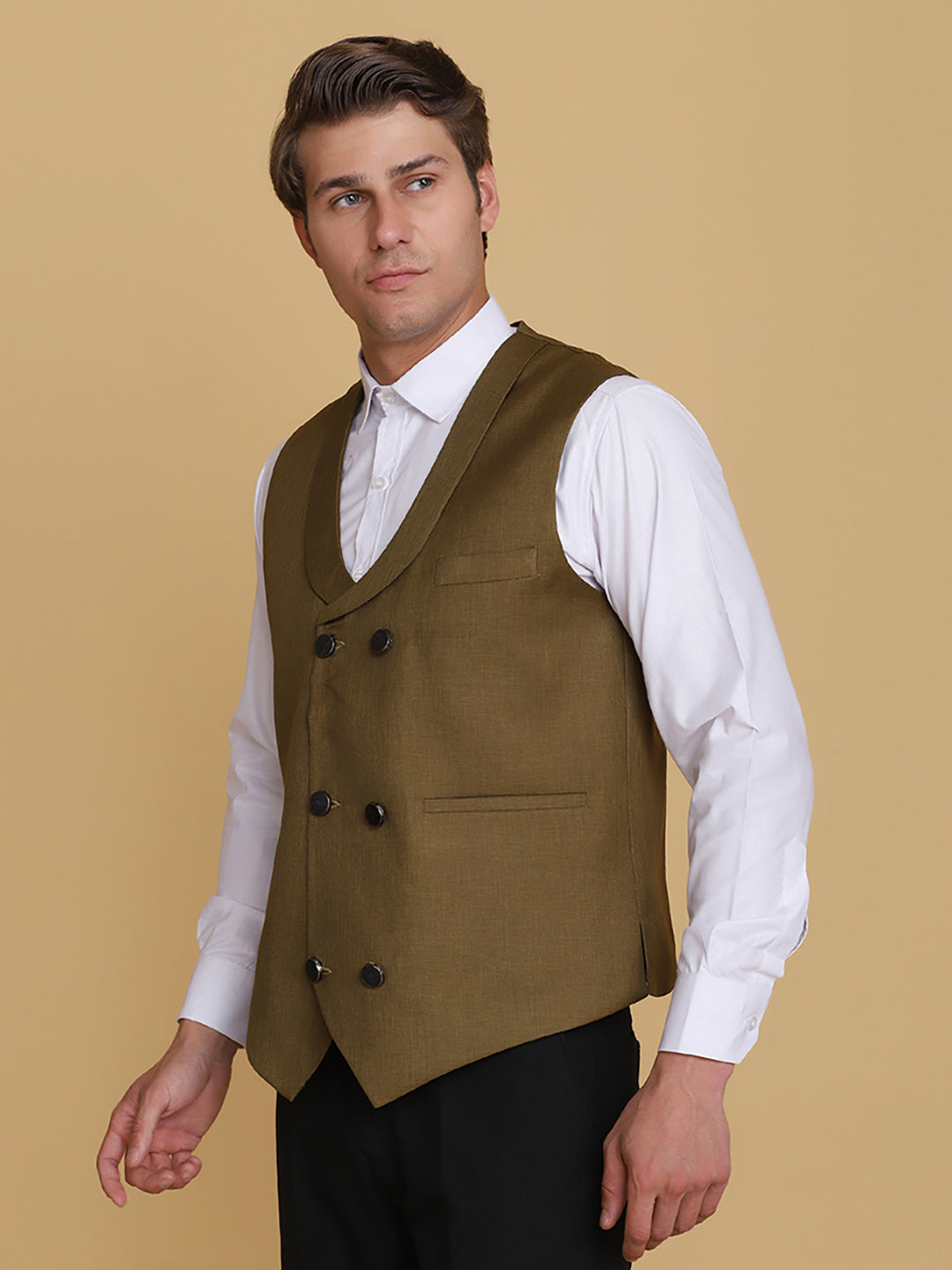 Mehndi Green Waist Coat - Tahvo India