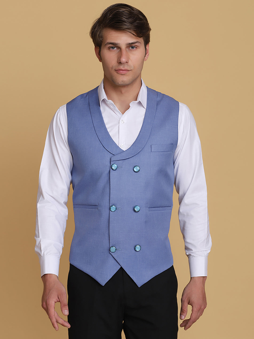 Light Blue Waist Coat - Tahvo India