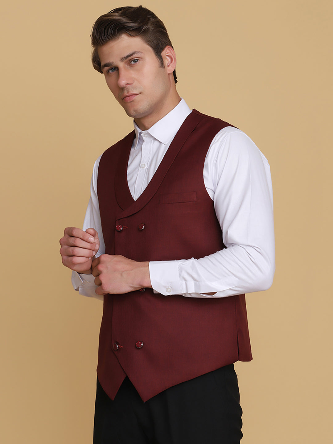 Maroon Waist Coat - Tahvo India