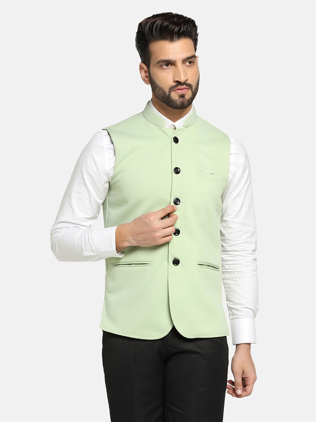 Men Pista Textured Nehru Jacket - Tahvo India