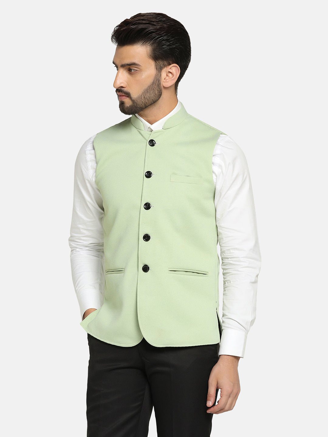 Men Pista Textured Nehru Jacket - Tahvo India