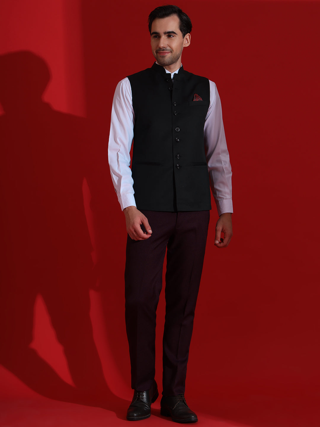 Mens black nehru jacket - Tahvo India