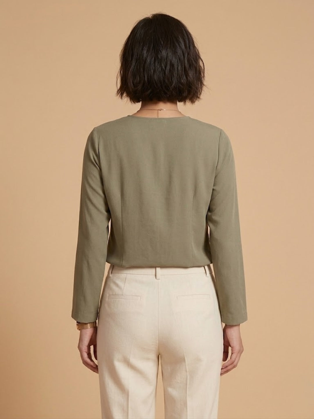 Olive Green Flowy Top