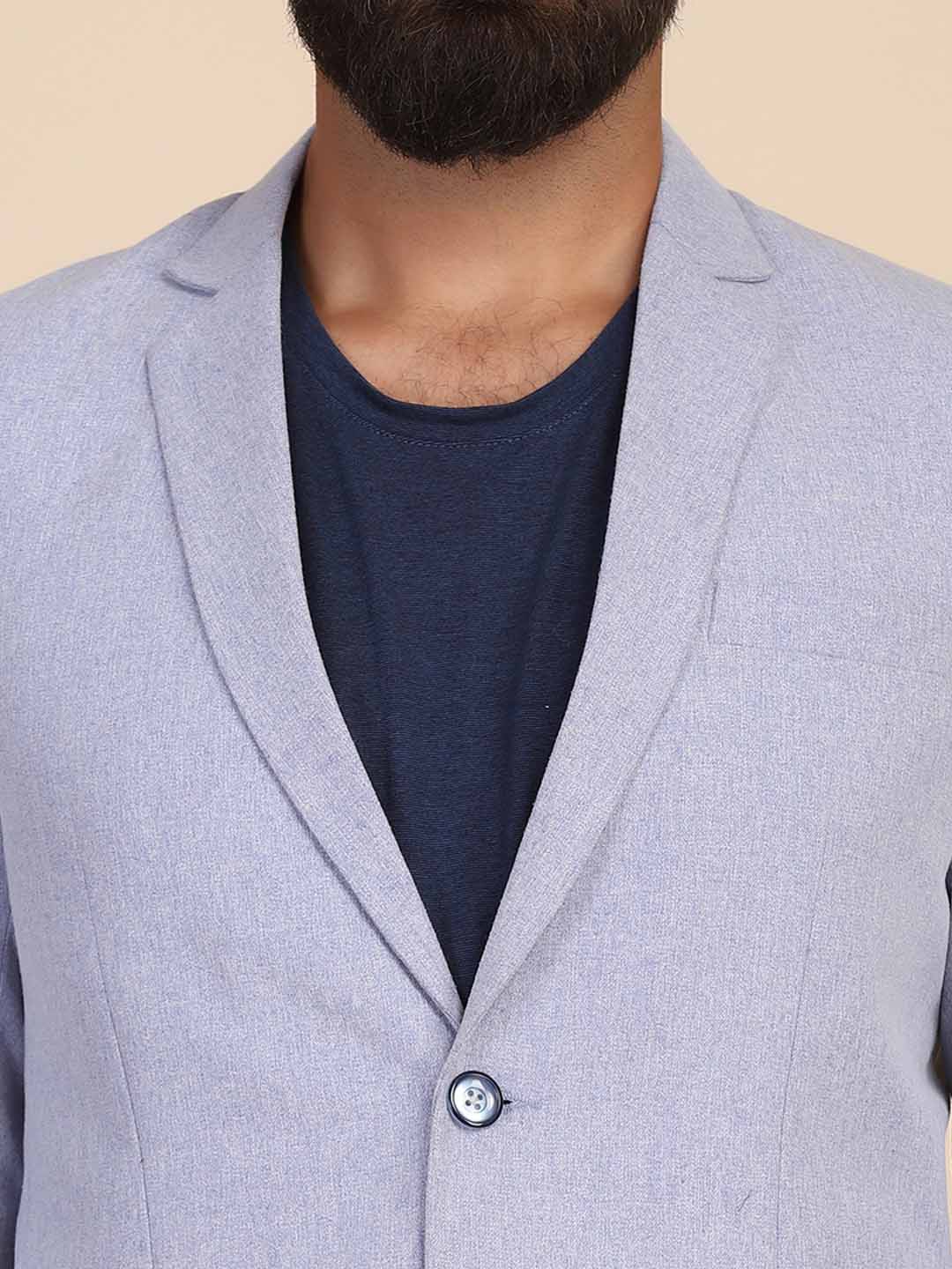 Men Suede Blue Blazer - Tahvo India