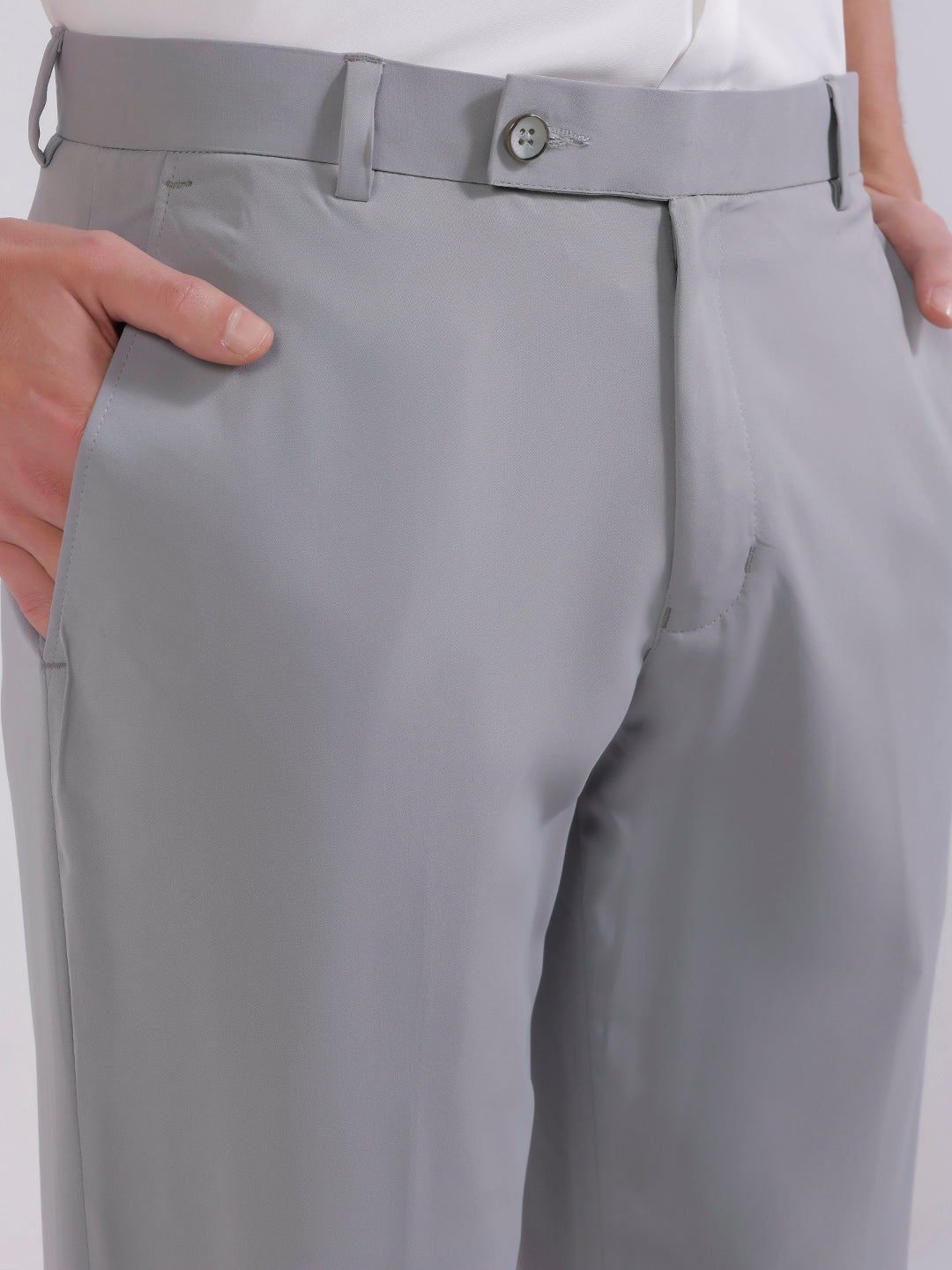 Men Grey wide leg trousers