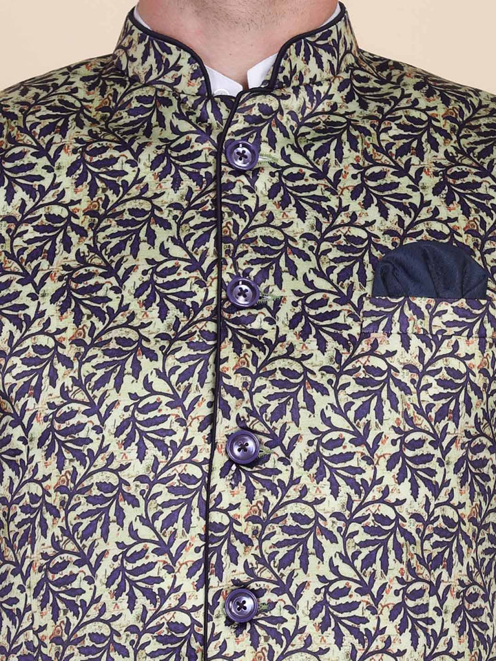 Men Printed Bandgala Blazers - Tahvo India