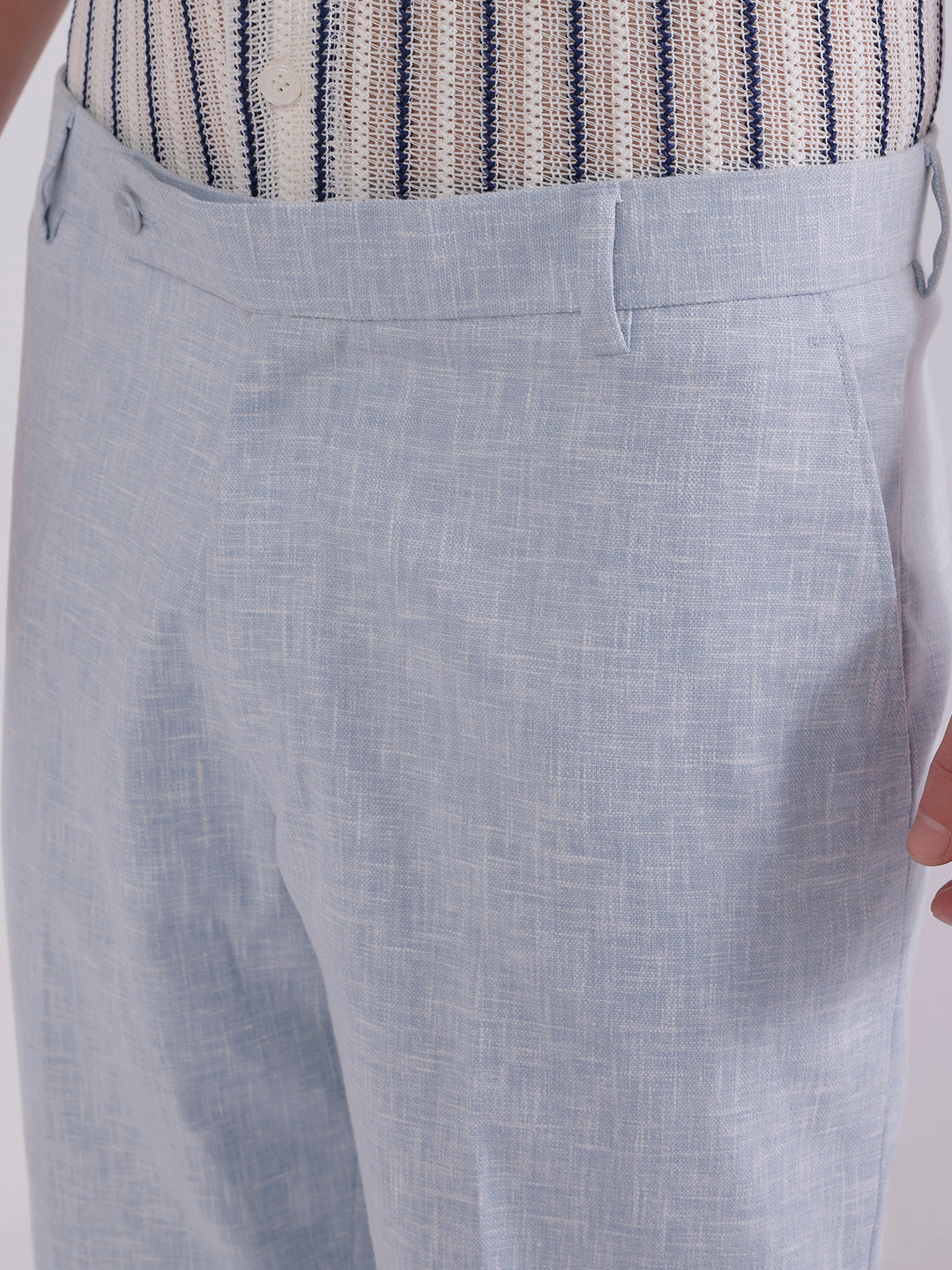 Men Blue linen trousers