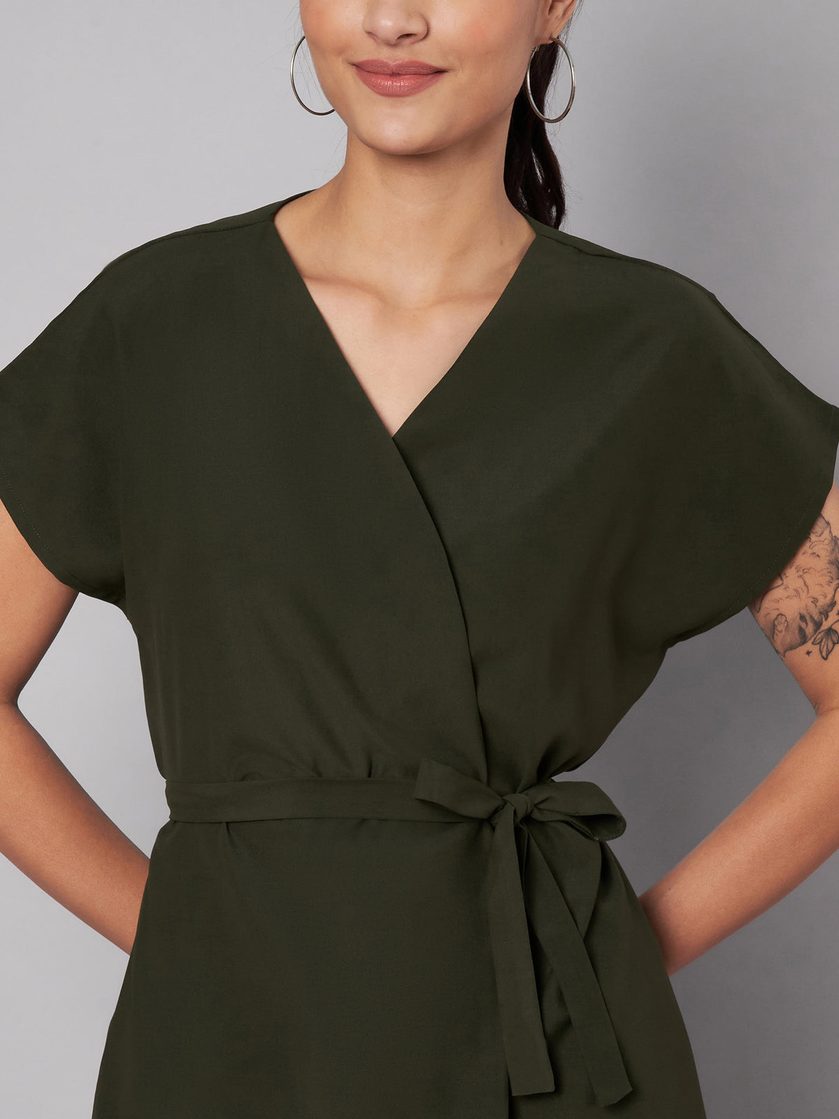 women Olive Green Coord Set