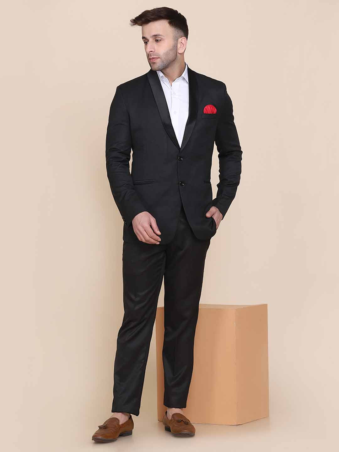 Men Black Tuxedo Suit