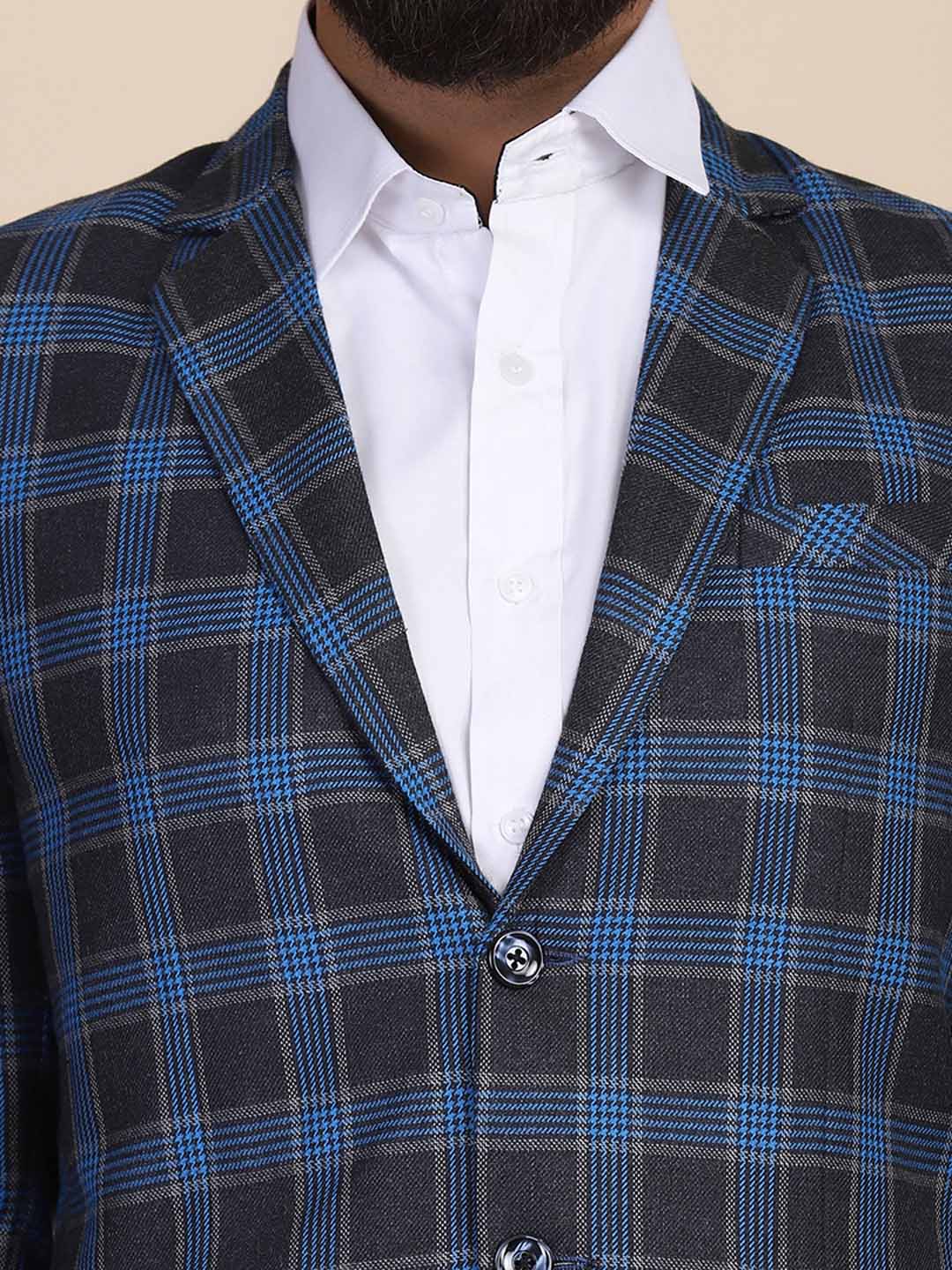 Men Tweed Check Blazer - Tahvo India
