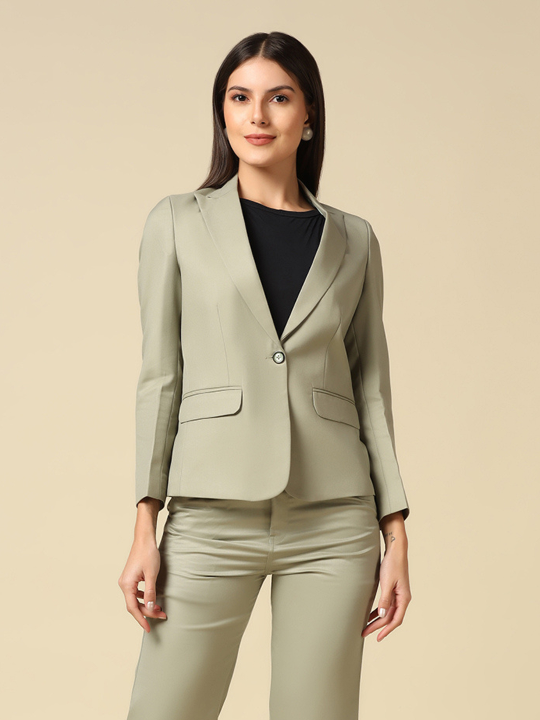 TAHVO Women Pista Single Breasted Blazer - Tahvo India