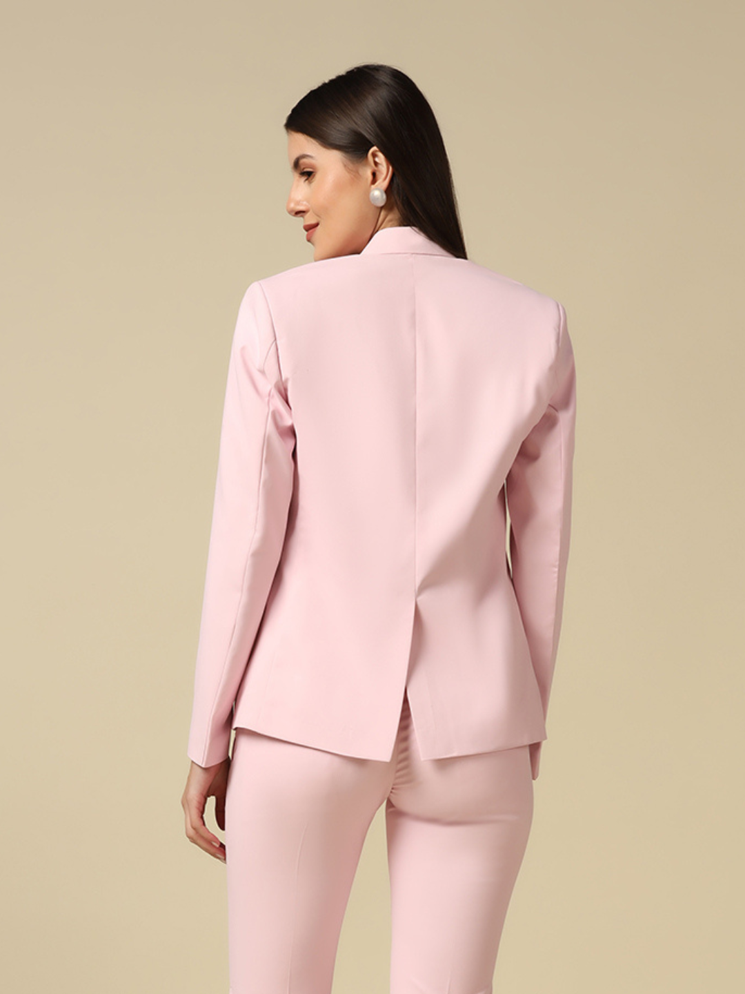 TAHVO Women Pink Single Breasted Blazer - Tahvo India