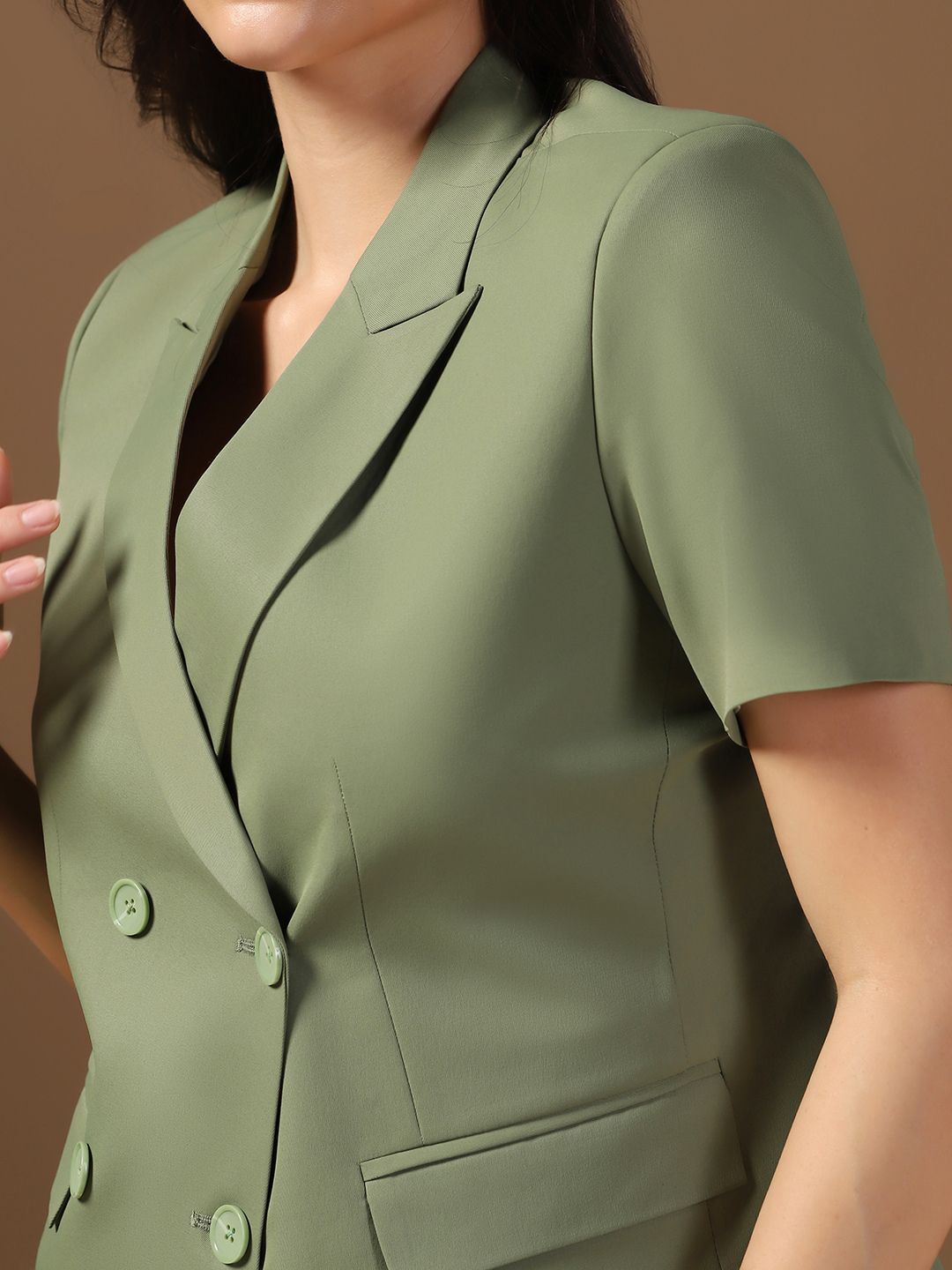 Green Women Blazer - Tahvo India