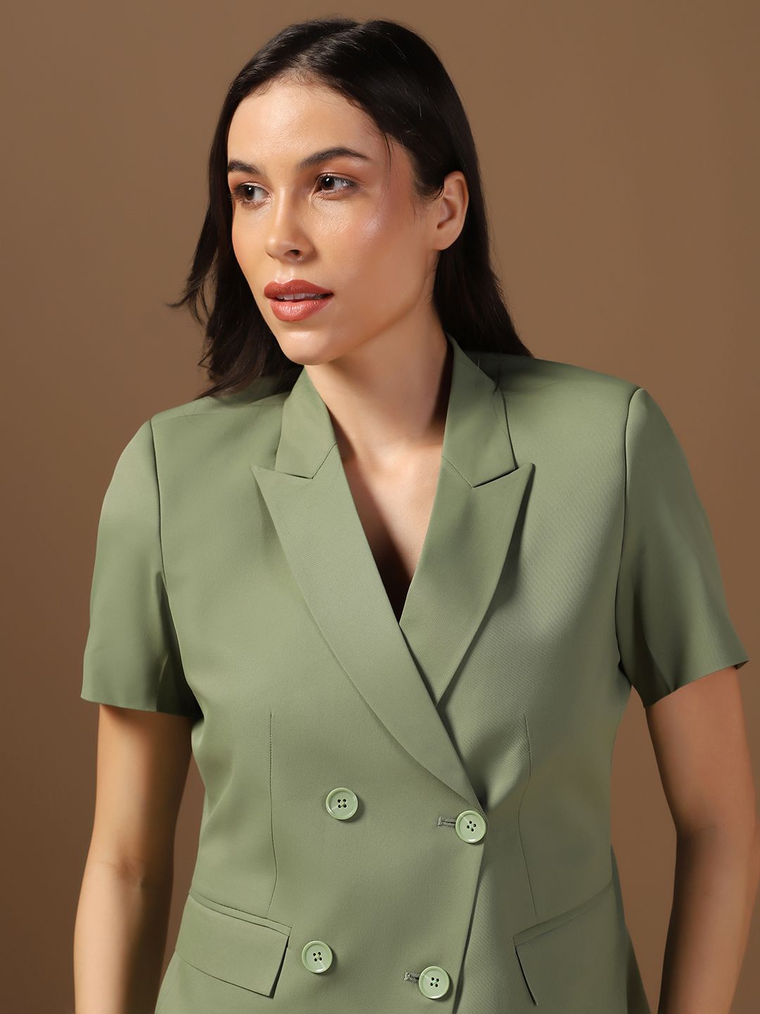 Green Women Blazer - Tahvo India