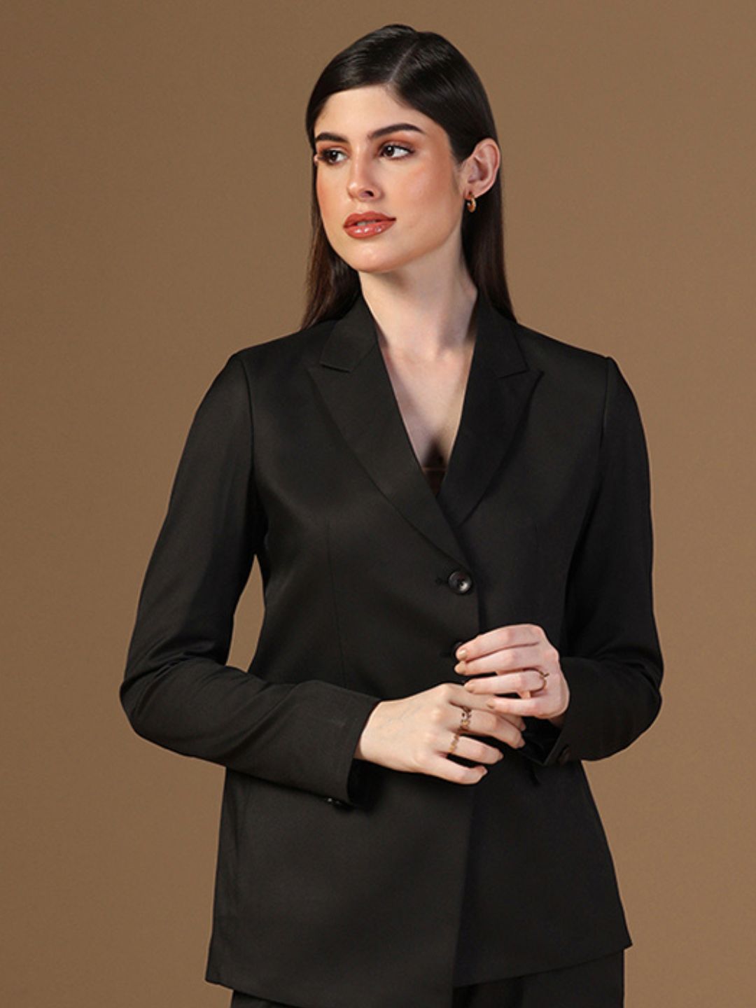 Black Angrakha Blazer - Tahvo India