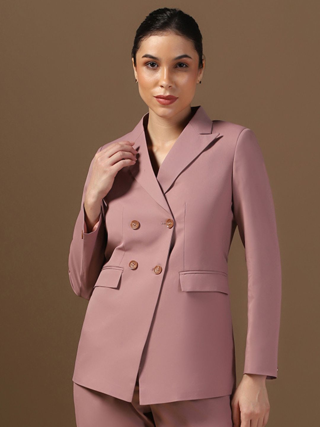 Women Rose Pink Blazer - Tahvo India