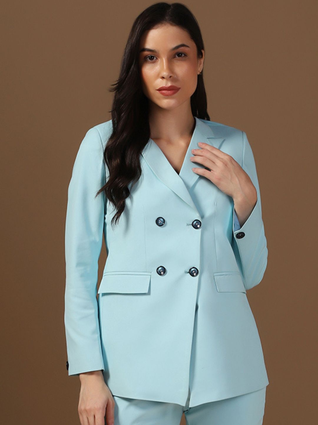 Women Ice Blue Blazer - Tahvo India