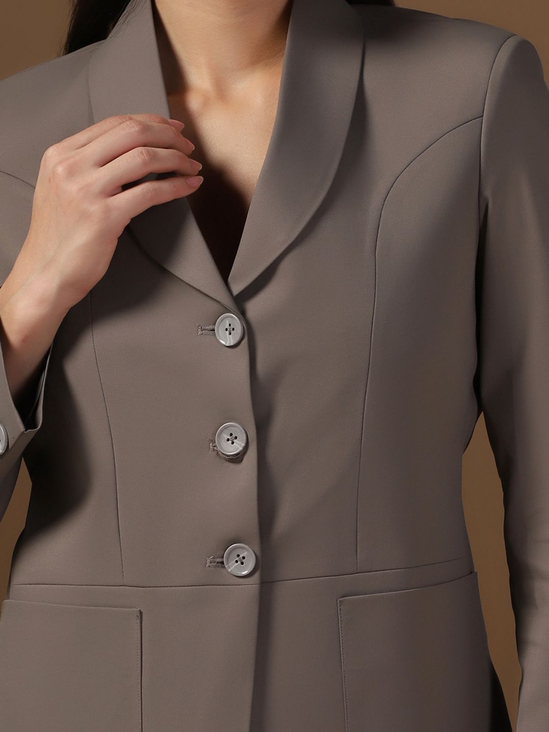 Women Dark Grey Blazer - Tahvo India
