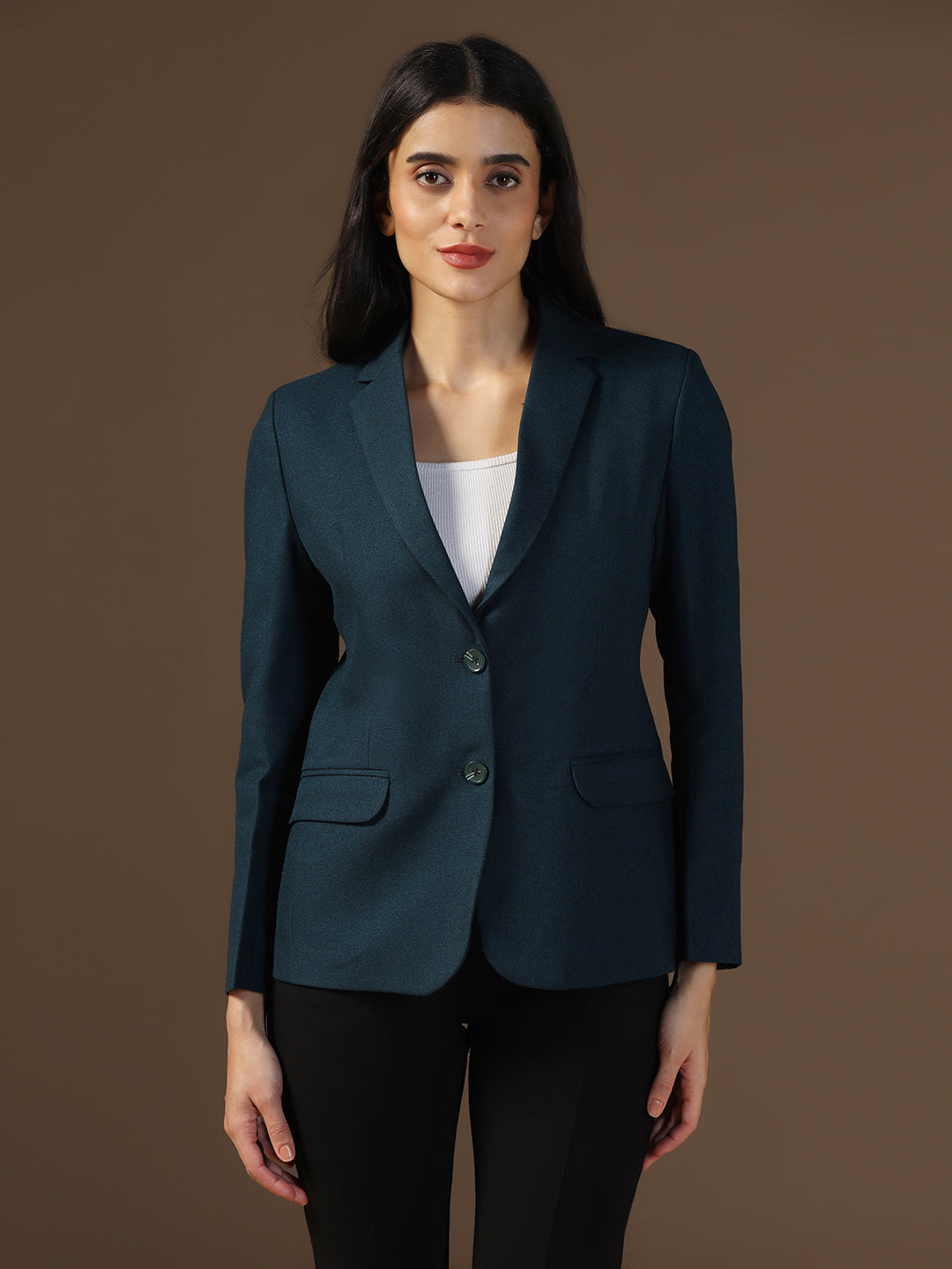 Women's Turquoish Blue Blazer - Tahvo India