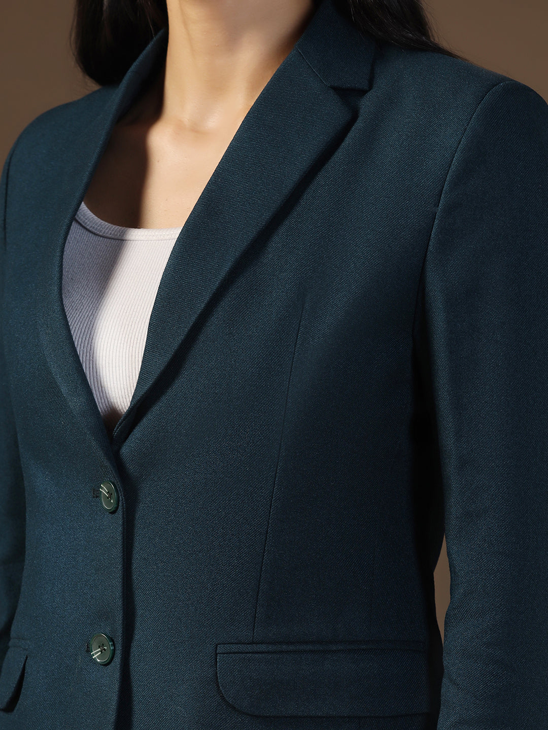 Women's Turquoish Blue Blazer - Tahvo India