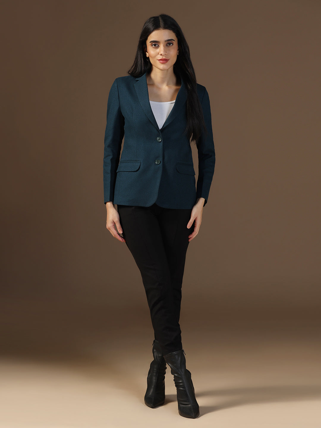 Women's Turquoish Blue Blazer - Tahvo India