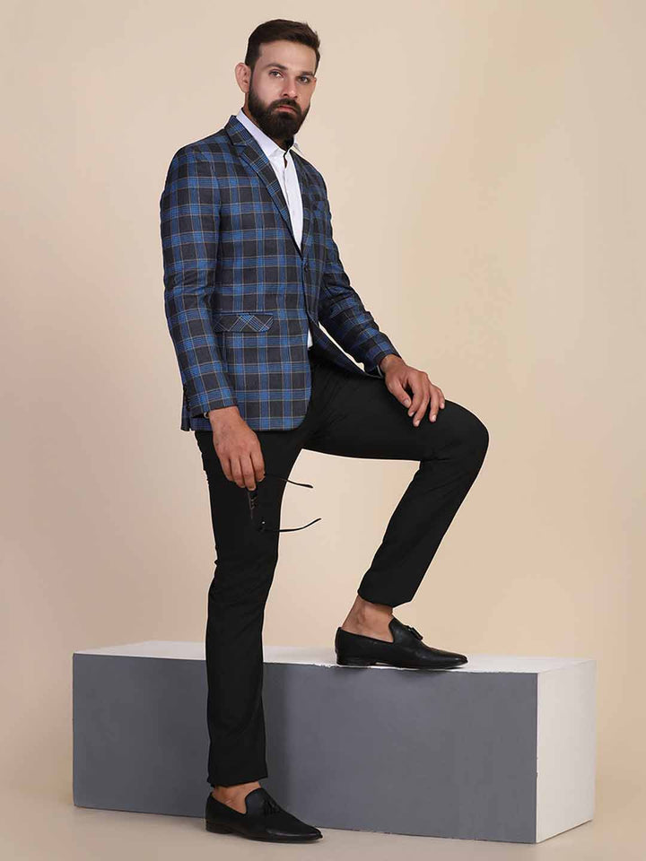 Men Tweed Check Blazer - Tahvo India