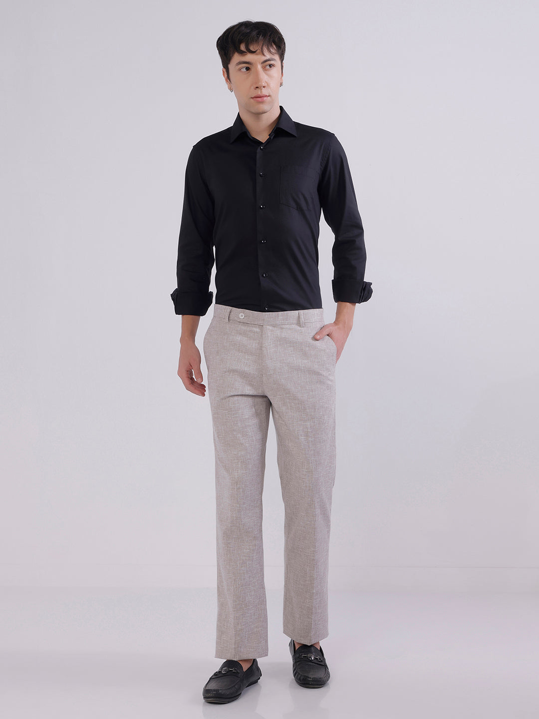 Men Regular fit linen trousers